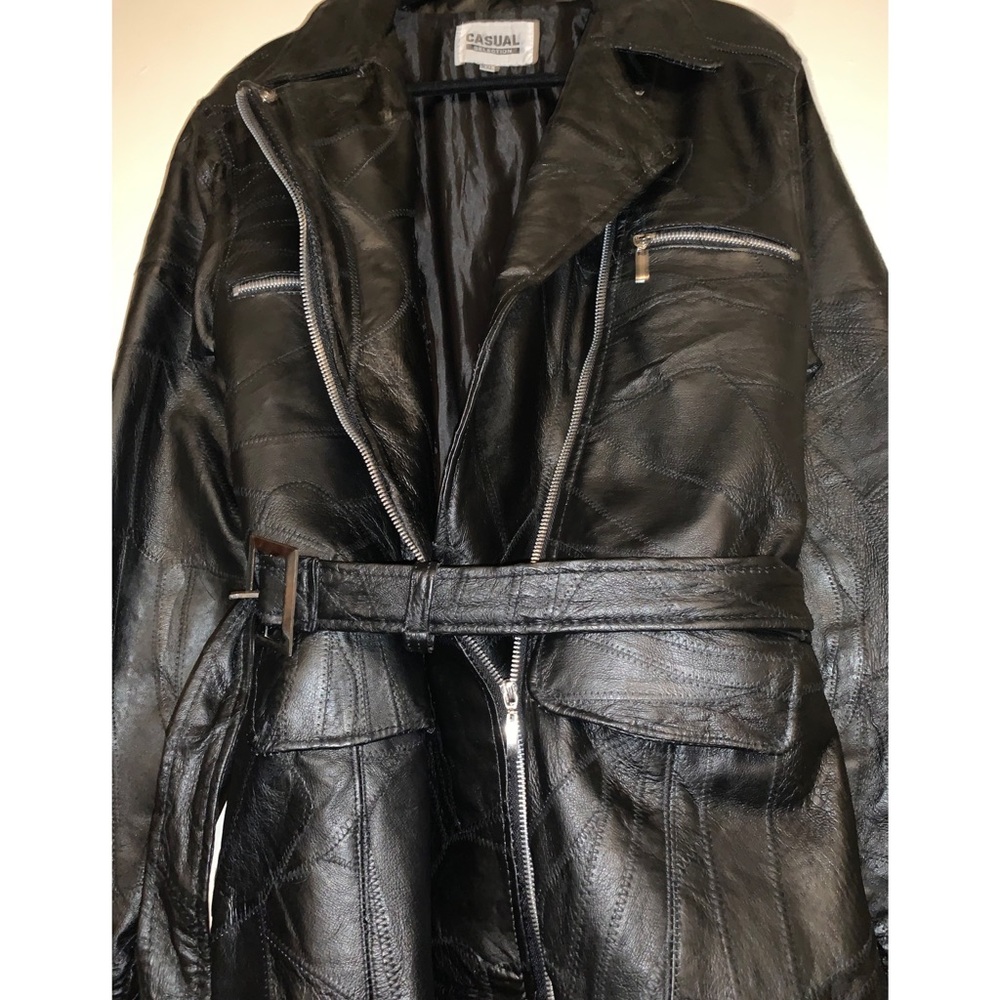 Vintage 80's Patchwork Leather Jacket - image 4